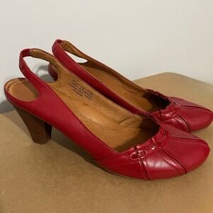 Gentle Souls by Kenneth Cole Ruper Star Red Leather Slingback‎ Heel 7.5
